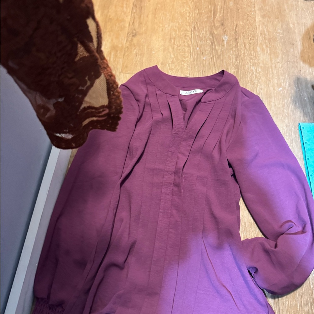 Purple Long Sleeve Blouse